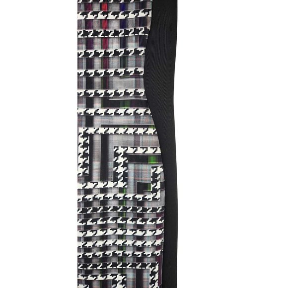 Clover Canyon Scuba Mini Bodycon Dress Trinity Houndstooth Print Sheath sz Small - Picture 3 of 15